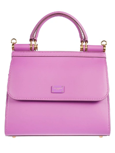 Dolce & Gabbana Logo Plaque Tote In Lavender