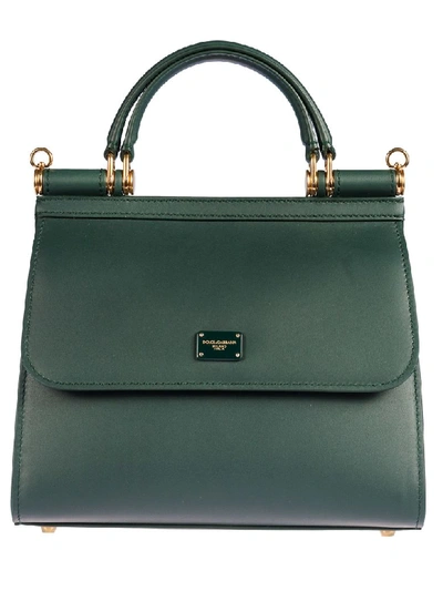 Dolce & Gabbana Logo Plaque Tote In Green