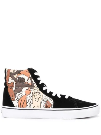 Vans Printed Panel Sneakers In Black