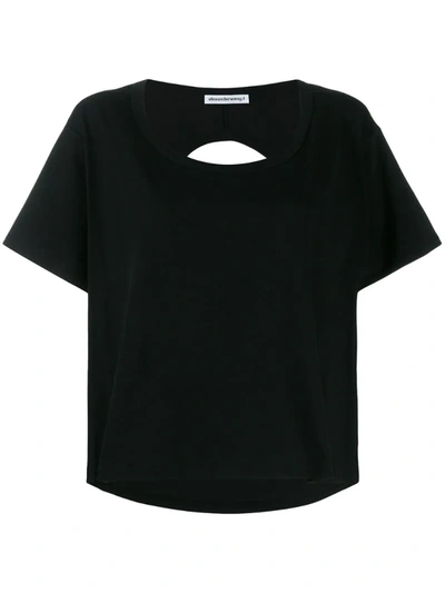 Alexander Wang T Cropped Cut-out Back T-shirt In Black