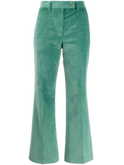 Acne Studios Corduroy Cropped Trousers In Green