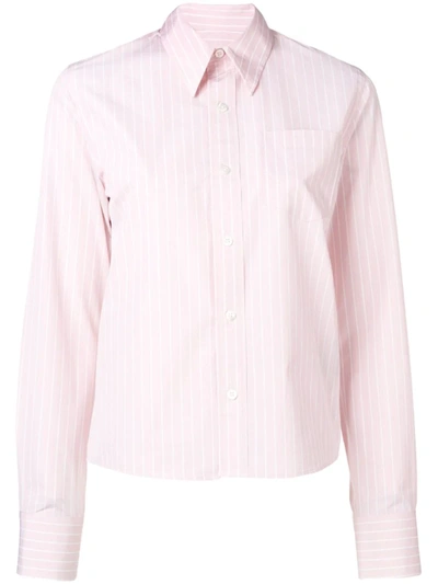 Ami Alexandre Mattiussi Chest Pocket Striped Shirt In Pink