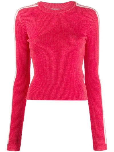 Fiorucci Long-sleeve Logo Sweater In Red