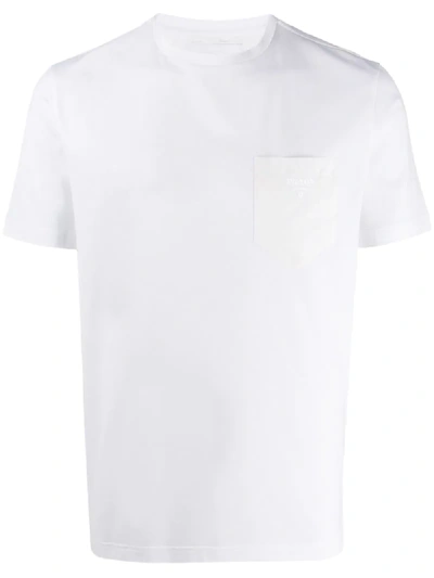 Prada 胸袋logo印花t恤 In White