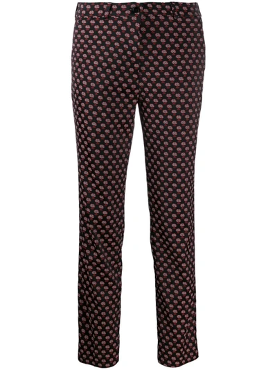 Etro All-over Print Trousers In Black