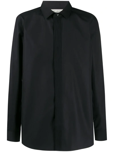 Saint Laurent Spread Collar Shirt In Black