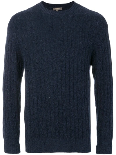 N•peal The Thames Cable Knit Jumper In Blue