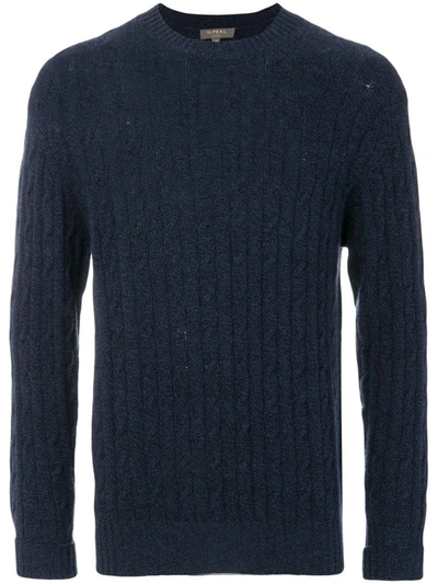 N•peal The Thames Cable Knit Jumper In Blue ModeSens
