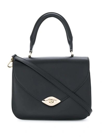 Furla Small Eye Leather Top Handle Bag In Nero (black)