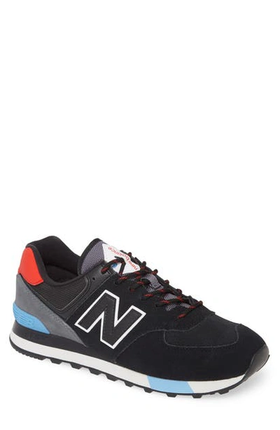 New Balance Men's 574 Casual Sneakers From Finish Line In Black Suede