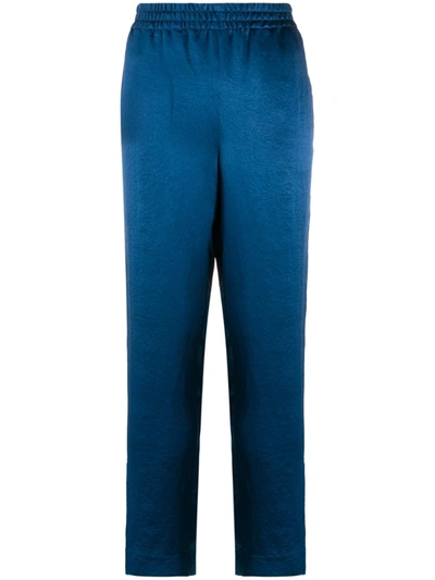 Rag & Bone Striped Satin-crepe Track Trousers In Blue