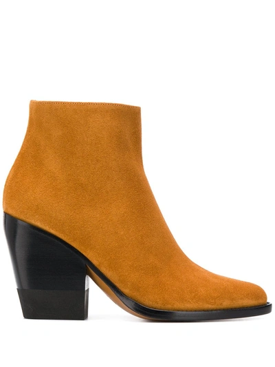 Chloé 95mm Ankle Boots In Brown
