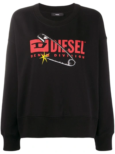 Diesel F-magda Crew Neck Sweatshirt In Black