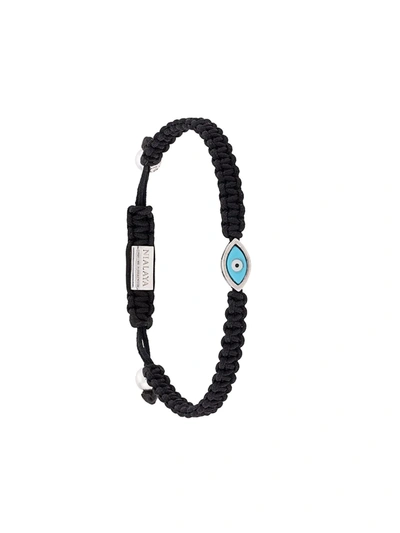Nialaya Jewelry Evil Eye String Bracelet In Black