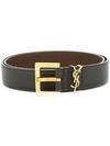 Saint Laurent Logo Plaque Belt In Brown