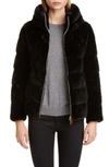 Herno Quilted Down Faux Fur Puffer Jacket In Black