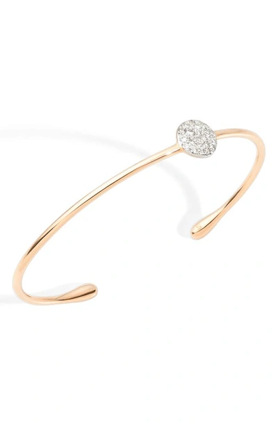 Pomellato Sabbia Diamond Station Cuff In Rose Gold/ Diamond