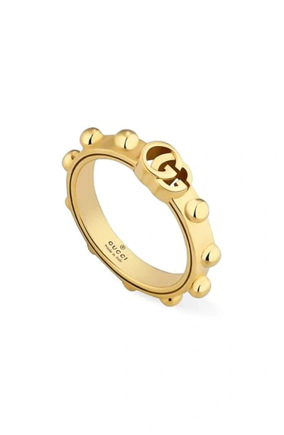 Gucci Gg Running Stacking Ring In Yellow Gold
