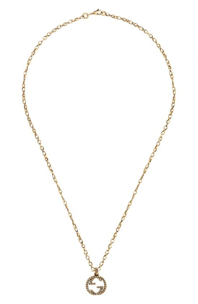 Gucci Interlocking-g Pendant Necklace In Yellow Gold