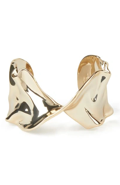 Alexis Bittar Asteria Nova Crumpled Twist Cuff Bracelet In Gold