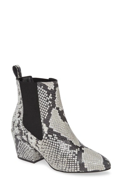 Matisse Morgan Snake Embossed Boot In Grey Snake Print Leather