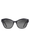 Maui Jim Kila 54.5mm Polarized Cat Eye Sunglasses In Black W/ Peal Interior