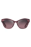 Maui Jim Kila 54.5mm Polarized Cat Eye Sunglasses In Plum W/ Dusty Rose Interior