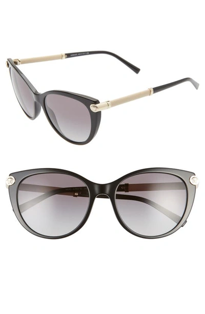 Versace 55mm Cat Eye Sunglasses In Black/ Black Gradient