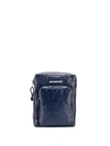 Balenciaga Men's Explorer Nylon Crossbody Sling Bag In Blue