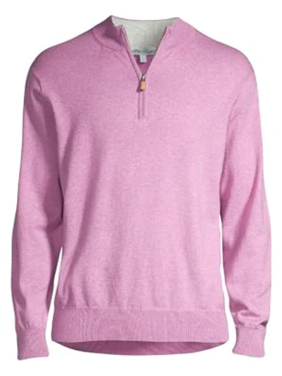 Peter Millar Crown Soft Quarter-zip Sweater In Lantana