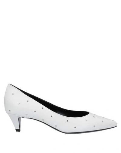 Celine Leather Pump In White