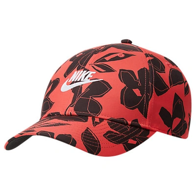 Nike Aerobill Legacy 91 Floral Adjustable Hat In Red