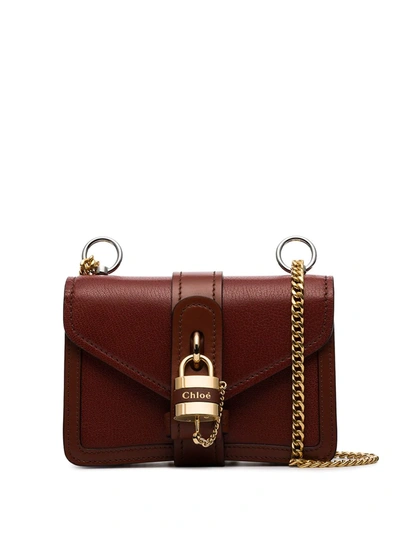 Chloé Mini Aby Chain Shoulder Bag In Brown