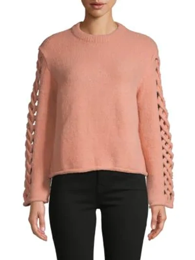 Avantlook Women's Cut-out Roundneck Sweater In Rose