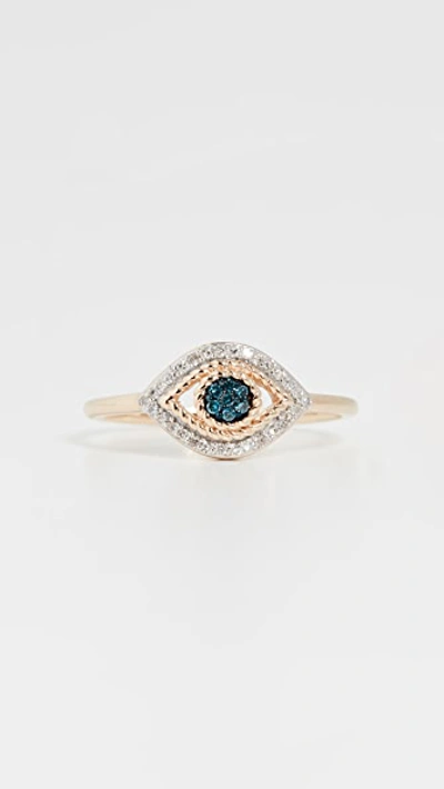 Adina Reyter Tiny Pavé Evil Eye 14k Ring In 14k Yellow Gold