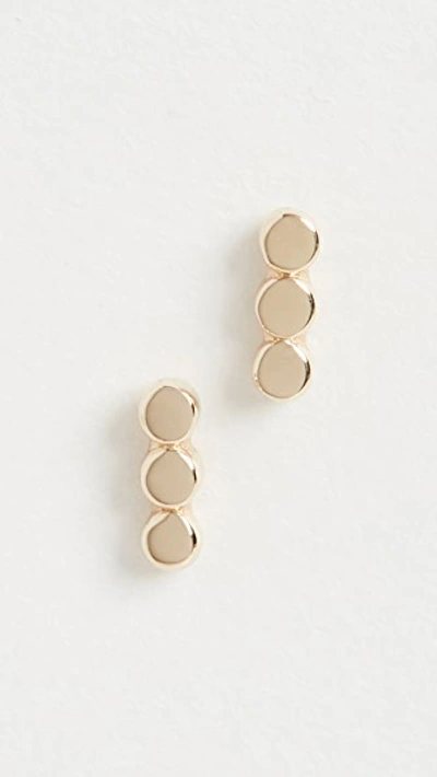 Jennie Kwon Designs 14k 3 Dot Studs In Yellow Gold