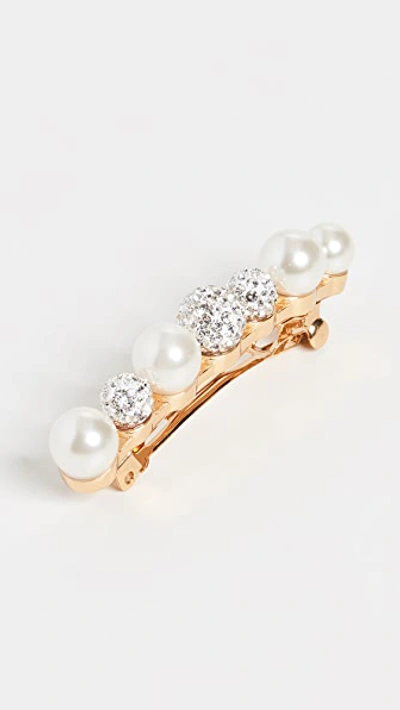Lele Sadoughi Mixed Imitation Pearl And Crystal Barrette In Crystal/pearl