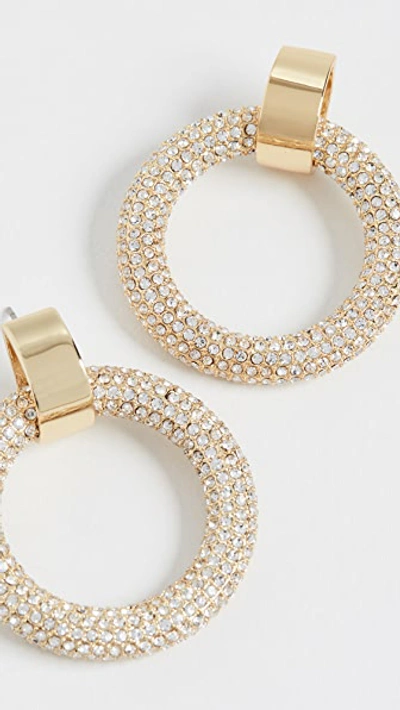 Luv Aj The Pave Door Knocker Hoops In Gold