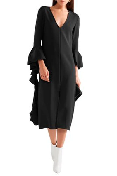 Ellery Reuben Ruffled Crepe Midi Dress In Black