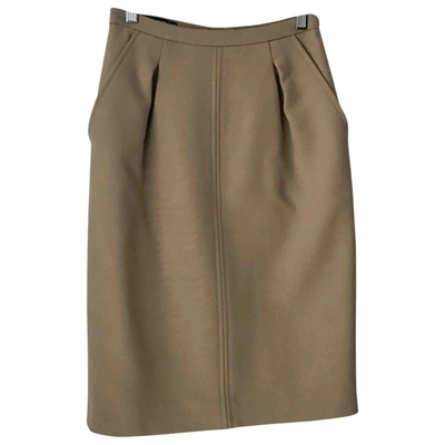Pre-owned Dolce & Gabbana Wool Mid-length Skirt In Beige