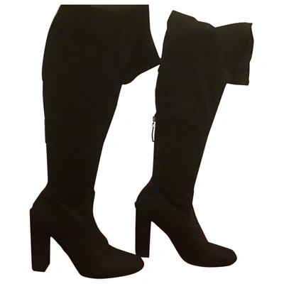 Pre-owned Steve Madden Cloth Boots In Black