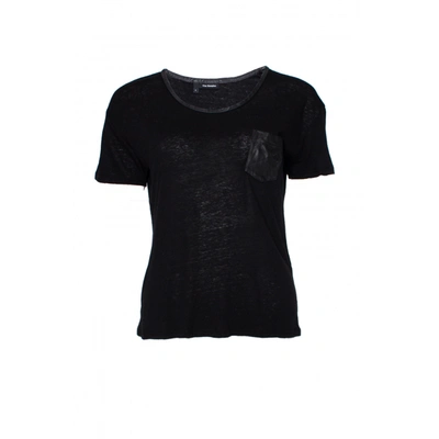Pre-owned The Kooples Linen T-shirt In Black