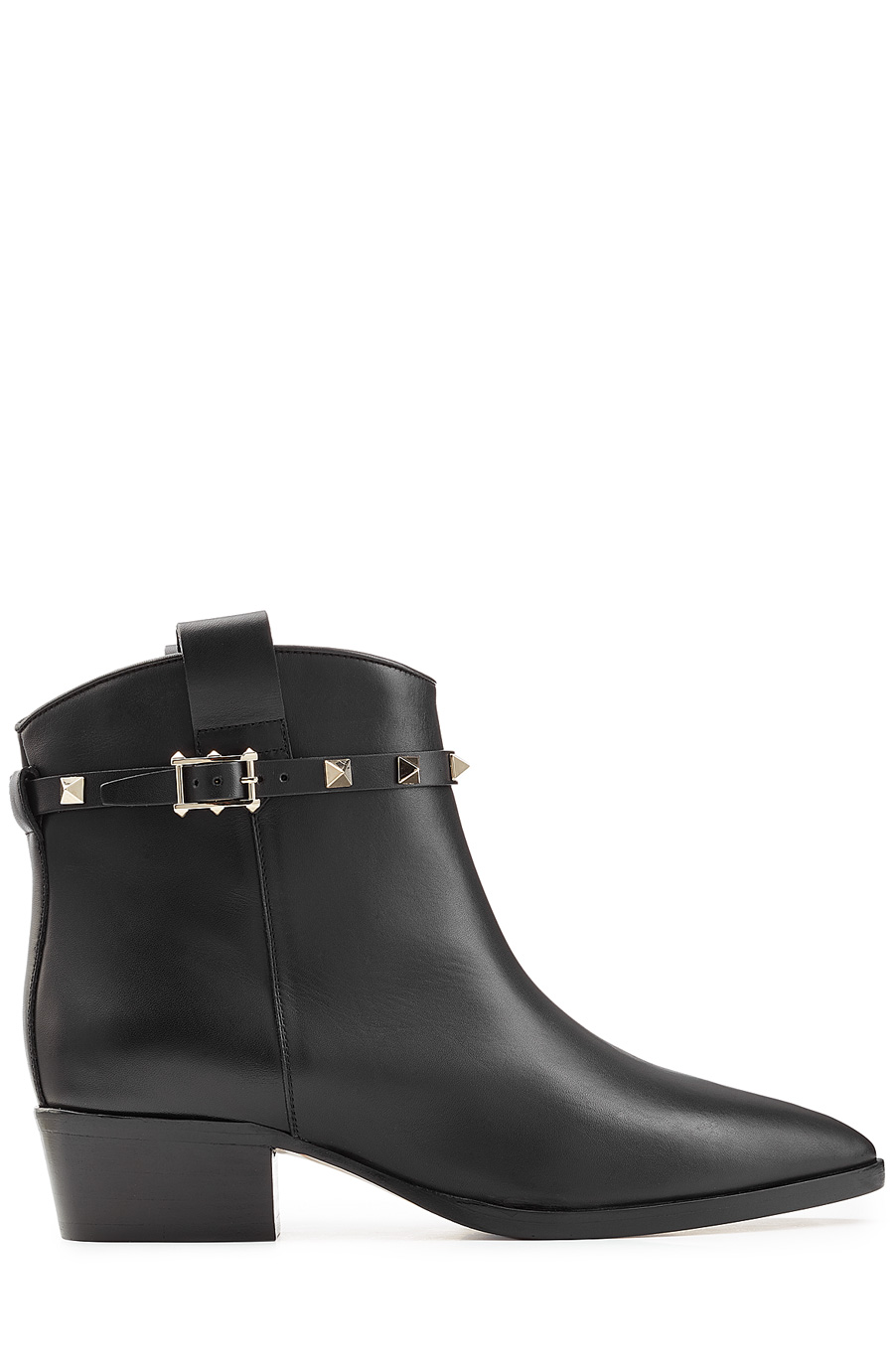 Valentino Garavani Black Leather 'rockstud' Chelsea Ankle Boots | ModeSens