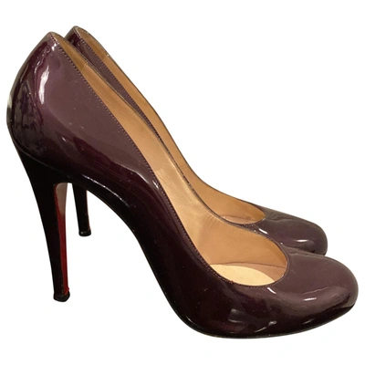 Pre-owned Christian Louboutin Simple Pump Patent Leather Heels In Burgundy