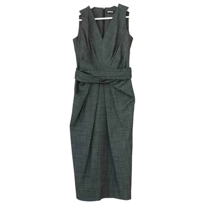 Pre-owned Dkny Wool Mid-length Dress In Grey