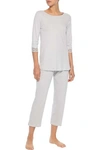Hanro Lace-trimmed Cotton-jersey Pajama Set In Silver