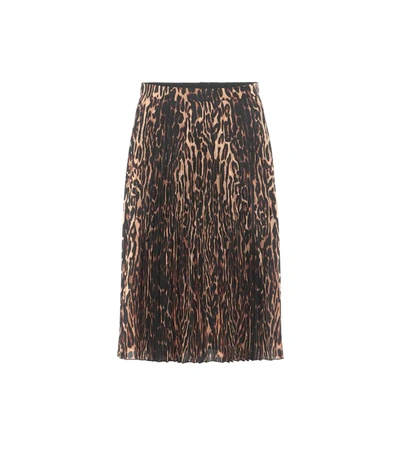 Burberry Rersby Leopard-print Midi Skirt In Brown
