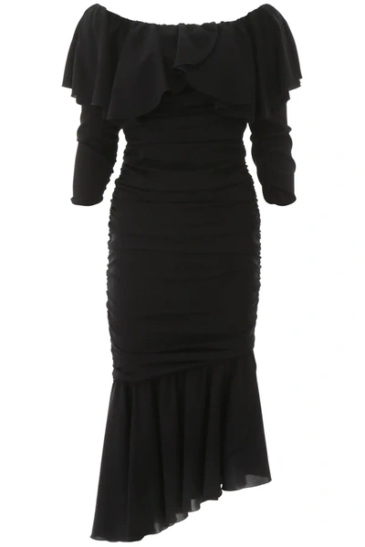 Dolce & Gabbana Draped Dress In Black