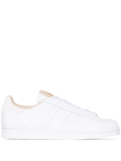 Adidas Originals Adidas White Superstar Leather Sneakers In Weiss