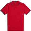 Fred Perry Twin Tipped Extra Slim Fit Pique Polo In Red